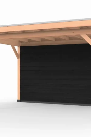 Hoge Kwaliteit Douglas overkapping, 400 x 250, met achterwand, Westwood Comfort Zwart